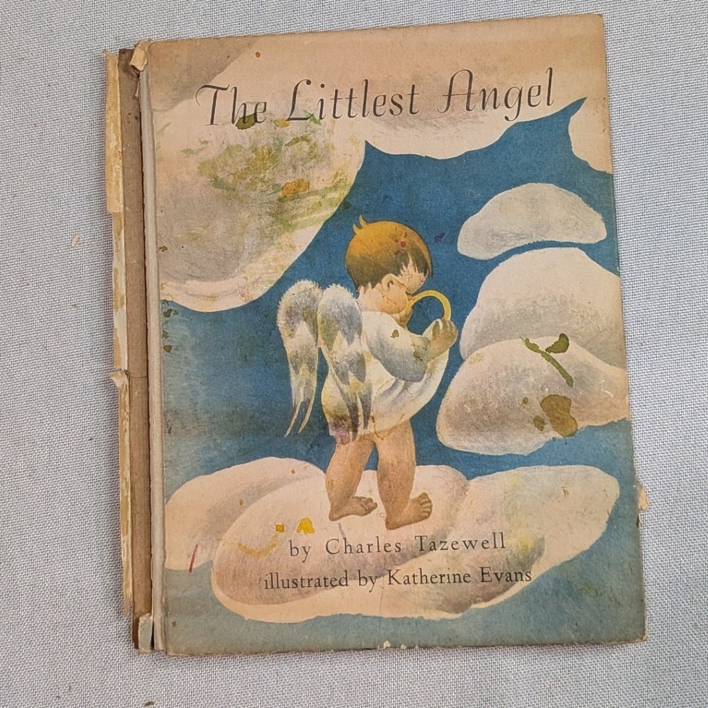 Childrens Press The Littlest Angel Book Kids Blue Fair Vintage Charles Tazewell